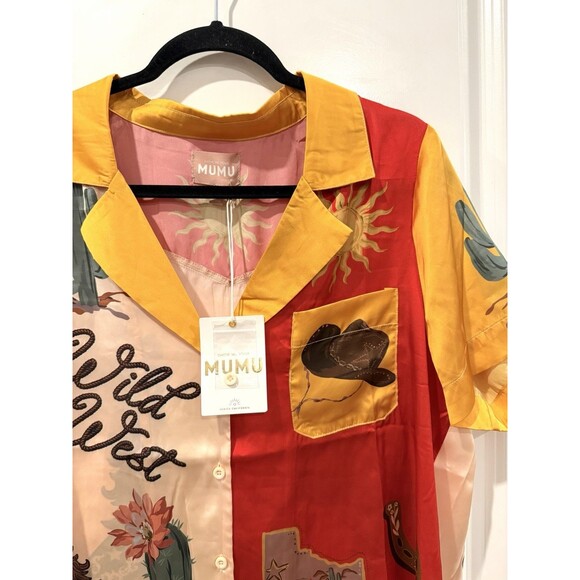 Show Me Your MUMU Home and Away PJ Set Lone Star Silky Shorts Women Size Medium - Picture 9 of 16